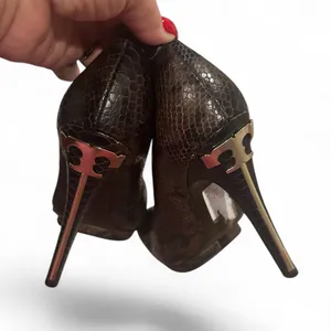 Tory Burch Jude Amazing Snakeskin Leather Stiletto Heel Platform Shoes Pumps 8.5 thumbnail 5