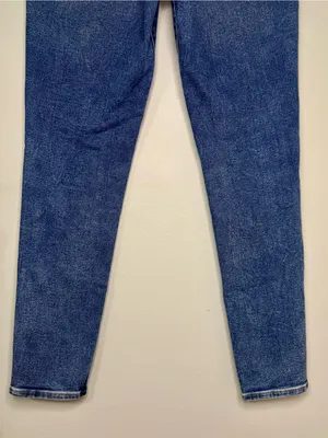 Express High Rise Skinny Jeans with Button Fly Distressed Size 10 Long Tall thumbnail 7
