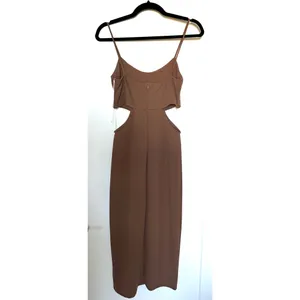 Mocha Cutout Dress Brown Size L thumbnail 7