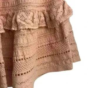Aerie Women's M Light Pink Lace Ruffle Mini Skirt Summer Casual‎ NWT thumbnail 4
