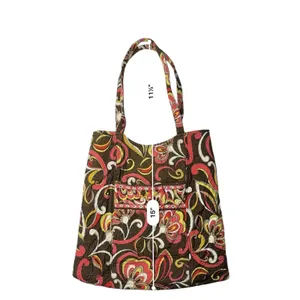 Vera‎ Bradley Quilted "Puccini" Bucket Tote Handbag Medium Bag Brown Pink Floral thumbnail 5