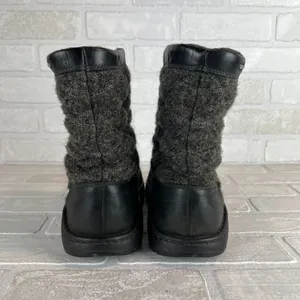 Chacos Waterproof Boots Womens 9.5 Black Gray Quilted Arbora Wool Leather Vibram thumbnail 6