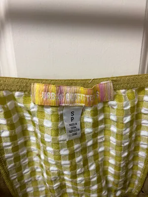 Urban outfitters green gingham tie shoulder mini dress thumbnail 7