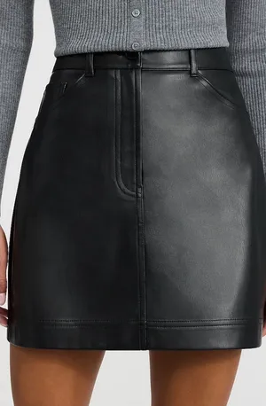 🌸Express Black Faux Leather Mini Skirt Size 2🌸 thumbnail 1