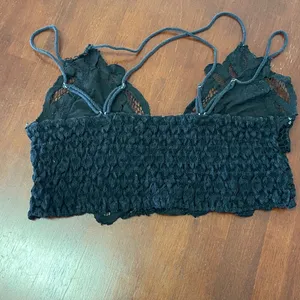 Free People One Adella Bra Top Lace Strappy Bralette Size Medium Black thumbnail 2