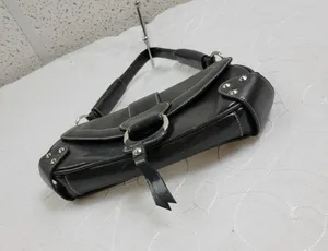 Vintage Aldo Womens Shoulder Bag 11" x 5" Black Leather Y2K Studded Snap Closure thumbnail 11
