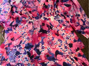 Zara purple and pink printed dress thumbnail 9