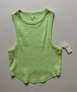 NWT Aerie Cropped Tank Top, Green, Size S thumbnail 1
