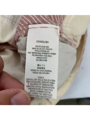 Anthropologie Maeve Paperbag Waist Pants Womens 2 Pink Striped Belted Cotton thumbnail 6