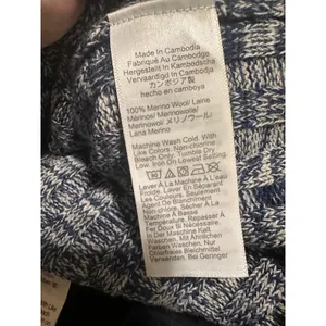 J.Crew Womens‎ XL Blue Marled 100% Merino Wool Wide Rib Mockneck Sweater Raglan thumbnail 10