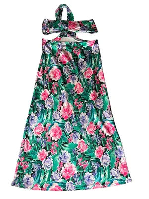 Free People Audette Studios Women’s Floral Printed Cutout Maxi Dress Multi Sz L thumbnail 6