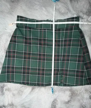 Hollister Green Plaid A-Line Skirt thumbnail 2