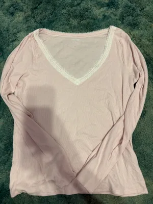 Hollister Long Sleeve Top laced vneck thumbnail 1