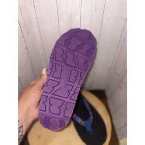 LL Bean Katahdin Flip Flops Women's‎ Sz 8 M Sandals Blue Aztec Pattern Beach thumbnail 7