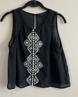 ✨ Iris Los Angeles Black Sheer Top Medium‎ thumbnail 1