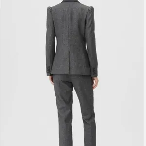 Rebecca Taylor Wool Silk Gray Notch Lapel Herringbone Blazer Women’s Size 8 thumbnail 8