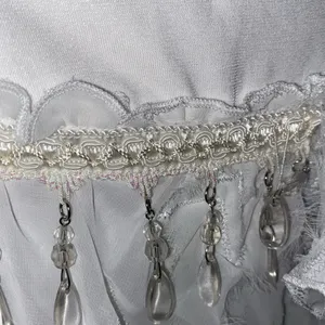 Banana USA Asymmetrical White Sheer Beaded Sequin floral Skirt Boho Fairy core thumbnail 13