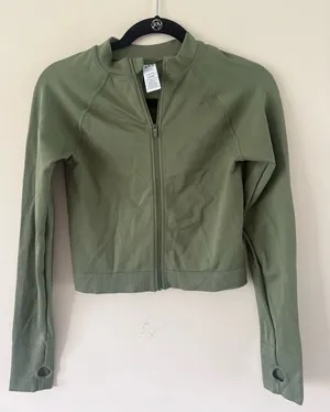 JoyLab Olive Green Full-Zip Athletic Jacket thumbnail 1