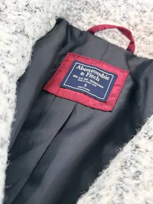 Abercrombie & Fitch Wool Blend Coat S Boucle Peacoat Old Money Preppy Classic thumbnail 4