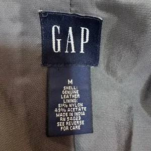 GAP Vintage Black Leather Blazer Jacket Coat Size M Matrix Minimalist Y2K 90s thumbnail 9
