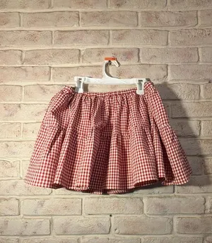 WAYF Red White Gingham Tiered Smocked Mini Skirt thumbnail 4