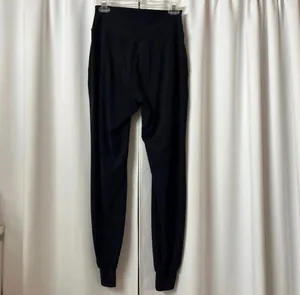 SheIn Solid Black Stretchy Waist High Rise Joggers Athletic Pants Size Medium thumbnail 5
