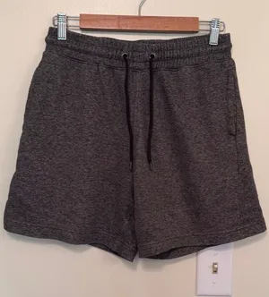 H&M charcoal high waisted drawstrings lounge shorts thumbnail 1
