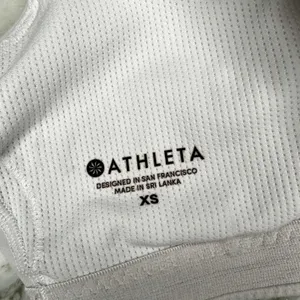 ATHLETA Womens Strappy Back Sports Bra with Mesh Detail Light Grey Size XS thumbnail 4