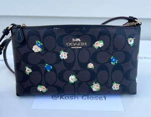 Coach Zip Top Crossbody With Mini Rose Print thumbnail 1
