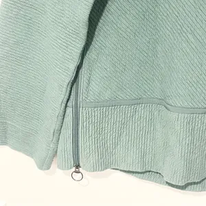 Lululemon Size 6 Green Ribbed‎ On Repeat Mock Neck Side Zip Pullover thumbnail 4
