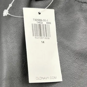 Old Navy OG Loose Faux Leather Pants Women 14 High Rise Straight Edgy Indie Moto thumbnail 9