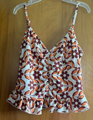 Willow + Root Tank Floral Top Cropped Adjustable thumbnail 3
