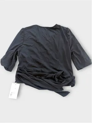 Size L Halara V Neck Wrap Crop Top Black thumbnail 2