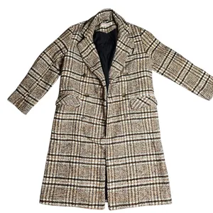 Free‎ People Adore You Plaid Women's Long Coat Size: S thumbnail 2