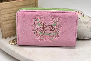 Juicy Couture Juicy In Bloom Cherry Blossom Zip Around Bifold Wallet Velour NWOT thumbnail 1