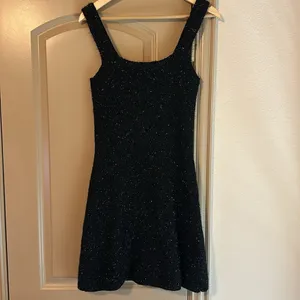 NWT Zara Thread Dress Black Medium Sparkle thumbnail 4
