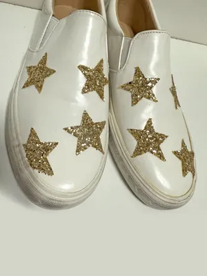 *RARE* VH EST 1954 Vintage Havana White Leather Gold Star Perforated Sneakers thumbnail 6