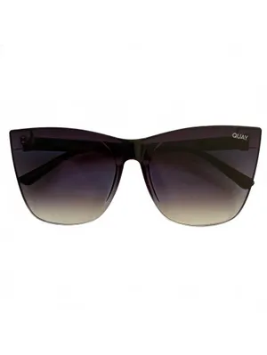 Quay Australia Come Thru Cat Eye Sunglasses Oversized Black Fade Gradient UV thumbnail 3