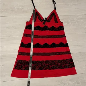 Victoria's Secret Red and Black Lace Chemise thumbnail 5