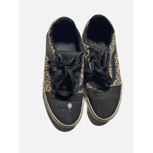 Vans Ward Sneakers Women 7.5 Black Leopard Print Canvas Low Top Skate Streetwear thumbnail 2
