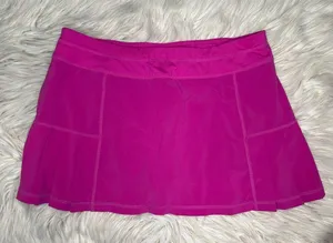 Athleta Athletic Skort Size Large – Hot Pink, Built-In Shorts, Zipper Pocket thumbnail 1