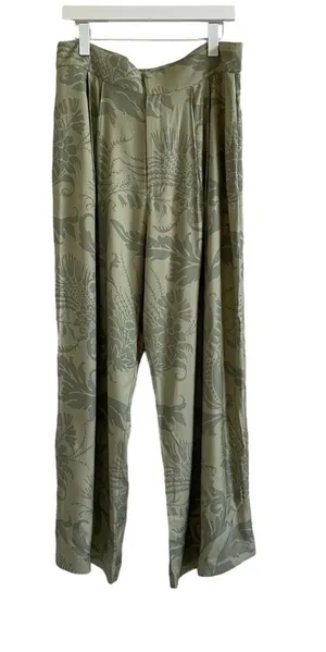 Ted Baker Wyntir Tailored Wide Leg Pants Mid Green Size 5 / US Large Tropical thumbnail 1