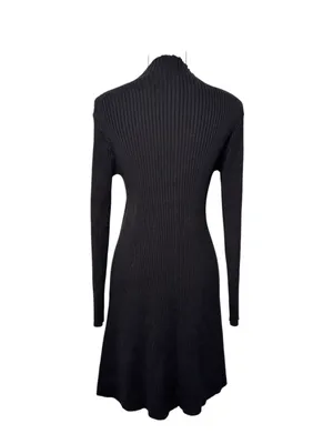 J. Crew Factory Black Ribbed Mock Neck Sweater Dress Size M thumbnail 2