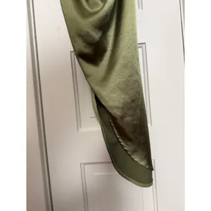 Club L London Olive Green Satin Cowl Neck Ruched Asymmetrical Midi Dress size 10 thumbnail 9