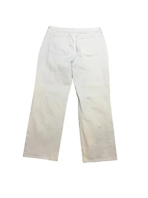 🤍✨ Abercrombie & Fitch The‎ Baggy Low Rise Distressed White Jeans 32/14R 🌴🩶 thumbnail 6