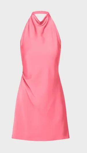 Aritzia Satin Halter Audience Dreamhouse Pink Mini Dress thumbnail 2