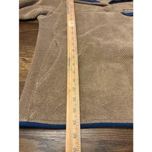 PATAGONIA Re-Tool Women's Large Snap T Fleece‎ Soft Pullover Brown/Navy~EUC thumbnail 10