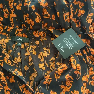 Lulus Sashay My Way Black Floral Print Long Sleeve Chiffon Mini Dress Sz M thumbnail 9