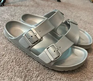 Birkenstock Two-Strap EVA Sandals in Silver size 38 / L 7 thumbnail 1