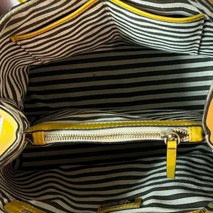 A. Bellucci Italian leather mustard‎ yellow bag B93 thumbnail 12